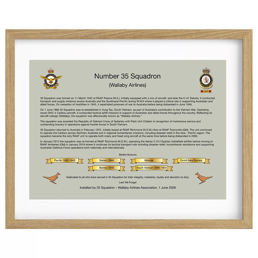 Wallaby Airlines Plaque Update